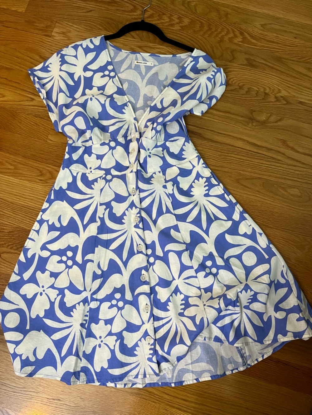 Marine Layer Camila Mini Dress, Small Twilight Blue Flora